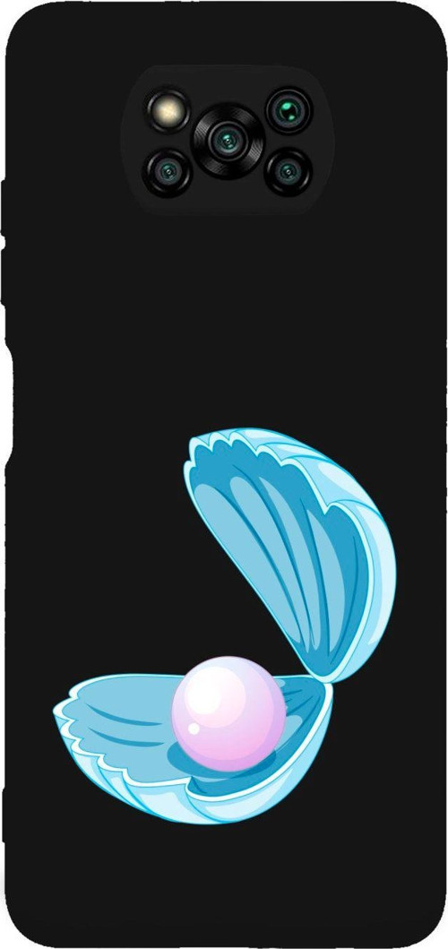 Poco X3 Pro Incili Deniz Desenli Premium Silikonlu Lansman Siyah Telefon Kılıfı