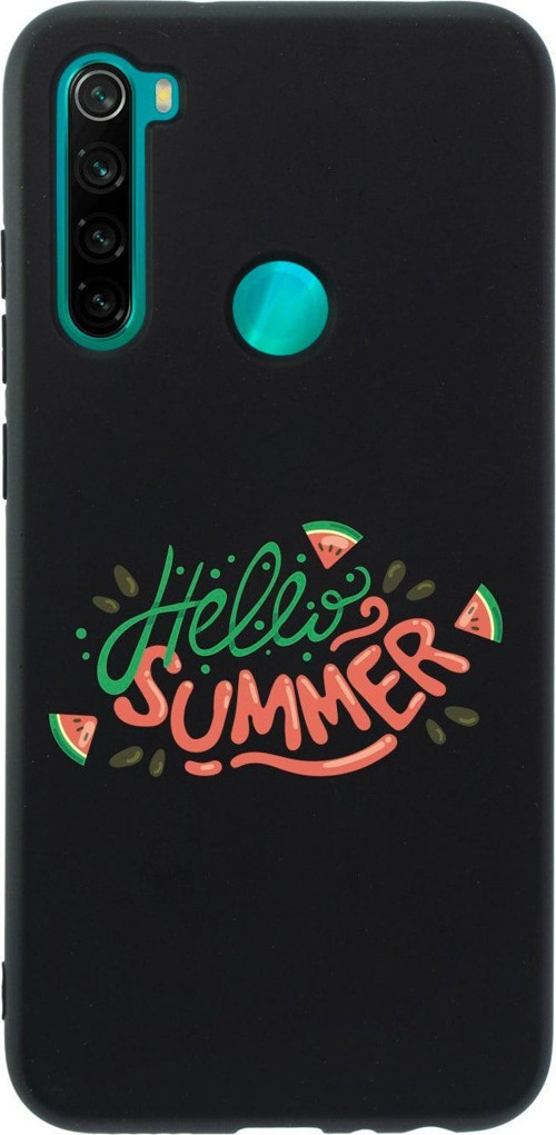 Xiaomi Redmi Note 8 Hello Summer Desenli Premium Silikonlu Lansman Siyah Telefon Kılıfı