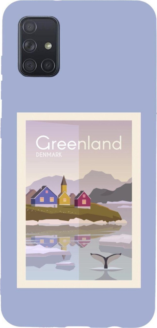 Samsung A71 Greenland Denmark Premium Silikonlu Lansman Lila Telefon Kılıfı
