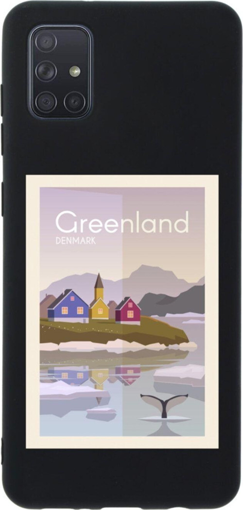 Samsung A71 Greenland Denmark Premium Silikonlu Lansman Siyah Telefon Kılıfı