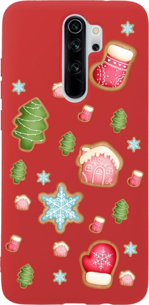 Xiaomi Redmi Note 8 Pro Christmas Tasarımlı Premium Silikonlu Lansman Kırmızı Telefon Kılıfı