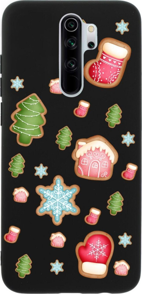 Xiaomi Redmi Note 8 Pro Christmas Tasarımlı Premium Silikonlu Lansman Siyah Telefon Kılıfı