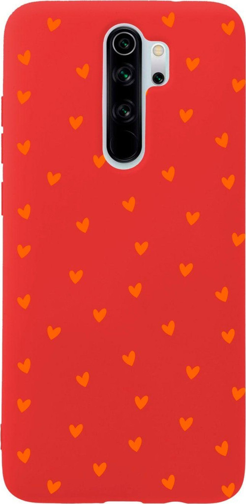 Xiaomi Redmi Note 8 Pro Minik Kalpler Turuncu Premium Silikonlu Lansman Kırmızı Telefon Kılıfı