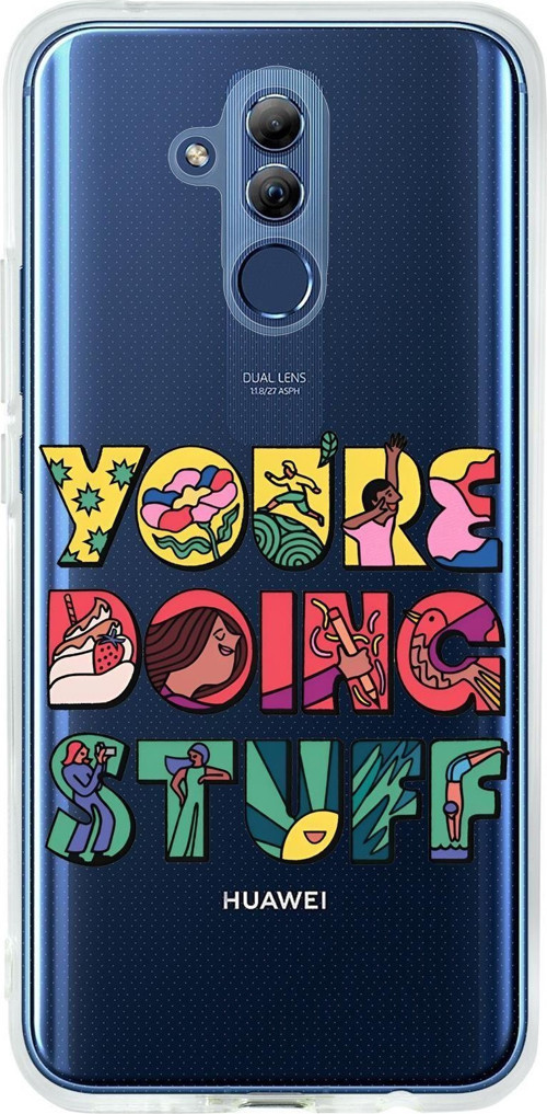 Huawei Mate 20 Lite Uyumlu Youre Doing Stuff Desenli Premium Şeffaf Silikon Kılıf