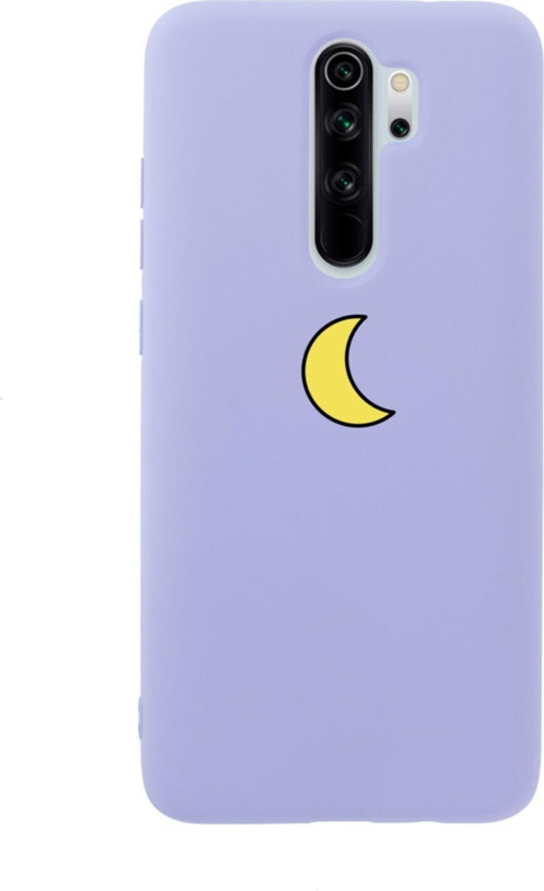 Xiaomi Redmi Note 8 Pro Moon Slience Premium Silikonlu Lansman Lila Telefon Kılıfı