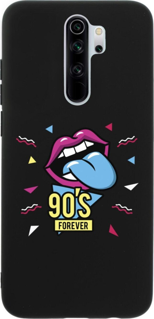 Xiaomi Redmi Note 8 Pro 90'S Forever Desenli Premium Silikonlu Lansman Siyah Telefon Kılıfı