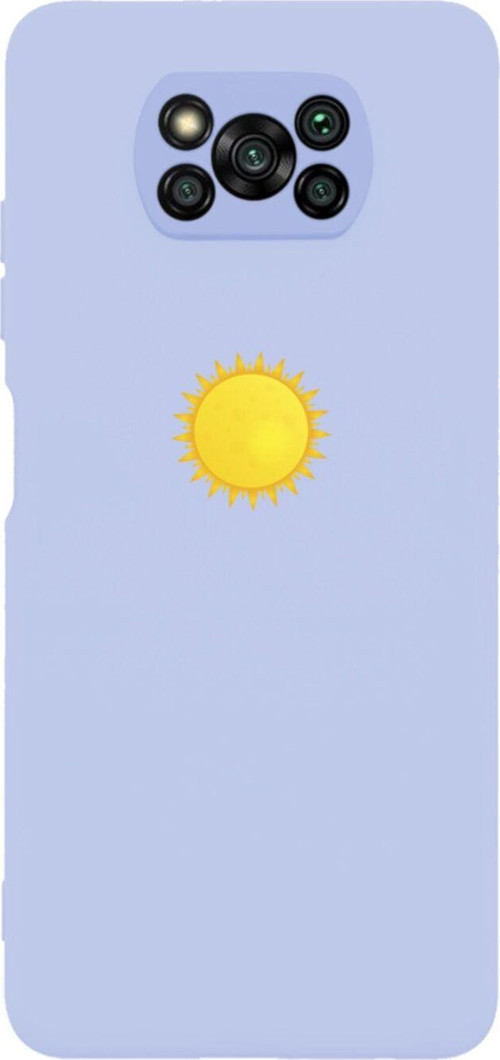 Poco X3 Pro Sun Tasarımlı Premium Silikonlu Lansman Lila Telefon Kılıfı