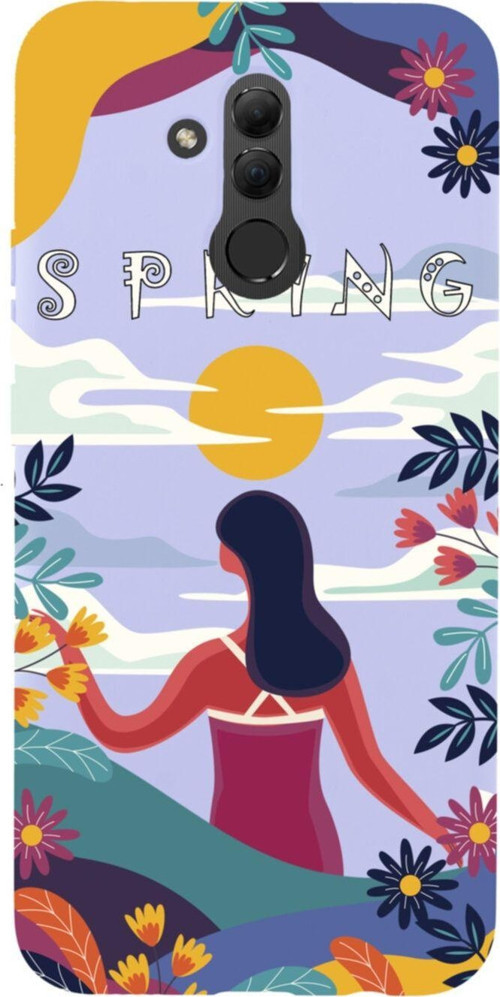 Huawei Mate 20 Lite Spring Tasarımlı Premium Silikonlu Lansman Lila Telefon Kılıfı
