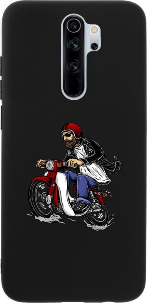 Xiaomi Redmi Note 8 Pro Motobiker Premium Silikonlu Lansman Siyah Telefon Kılıfı