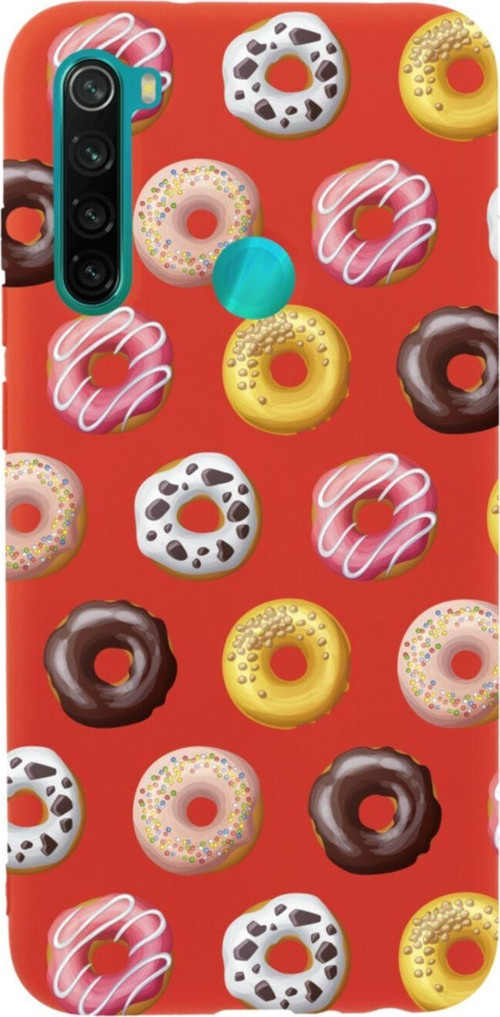 Xiaomi Redmi Note 8 Donutlar Premium Silikonlu Lansman Kırmızı Telefon Kılıfı