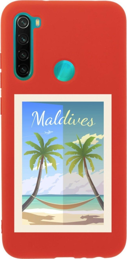 Xiaomi Redmi Note 8 Maldives Premium Silikonlu Lansman Kırmızı Telefon Kılıfı