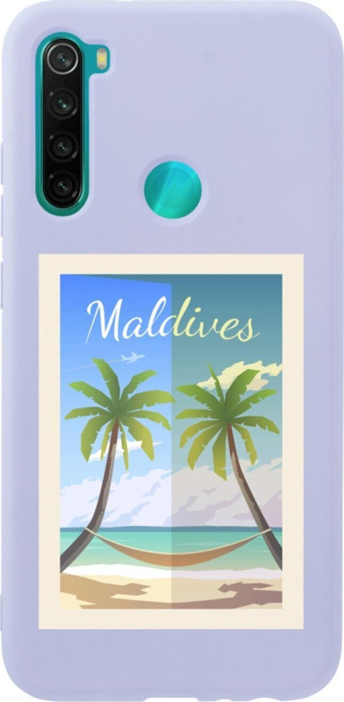 Xiaomi Redmi Note 8 Maldives Premium Silikonlu Lansman Lila Telefon Kılıfı