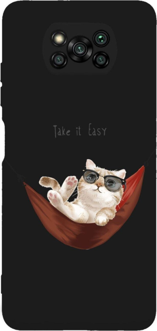 Poco X3 Pro Take It Easy Tasarımlı Premium Silikonlu Lansman Siyah Telefon Kılıfı