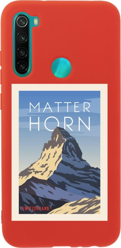 Xiaomi Redmi Note 8 Mattern Horn Premium Silikonlu Lansman Kırmızı Telefon Kılıfı