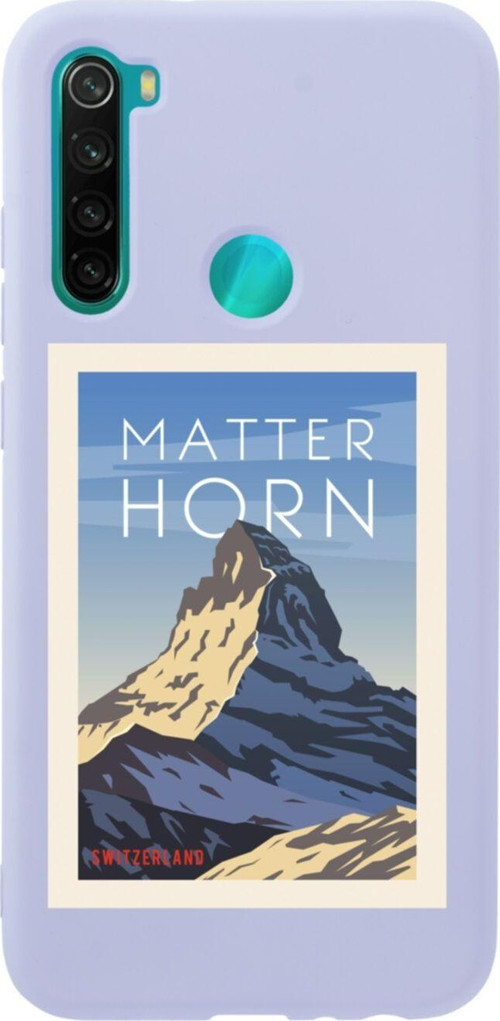 Xiaomi Redmi Note 8 Mattern Horn Premium Silikonlu Lansman Lila Telefon Kılıfı