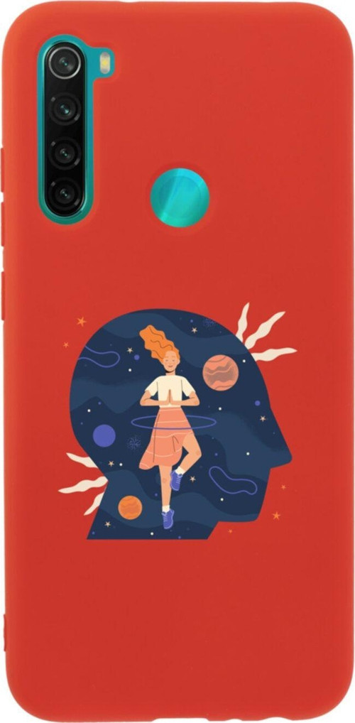 Xiaomi Redmi Note 8 Medidation Slience Premium Silikonlu Lansman Kırmızı Telefon Kılıfı