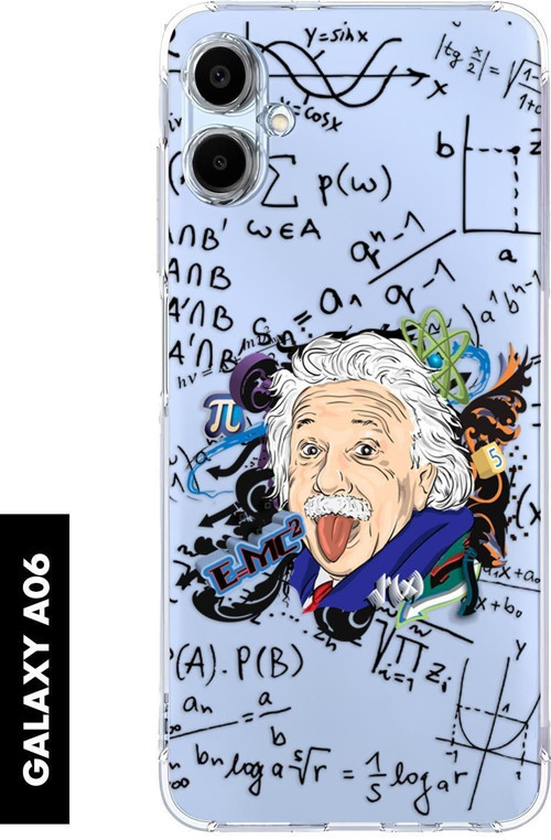 Samsung A06 Uyumlu Einstein Desenli Premium Silikonlu Şeffaf Telefon Kılıfı