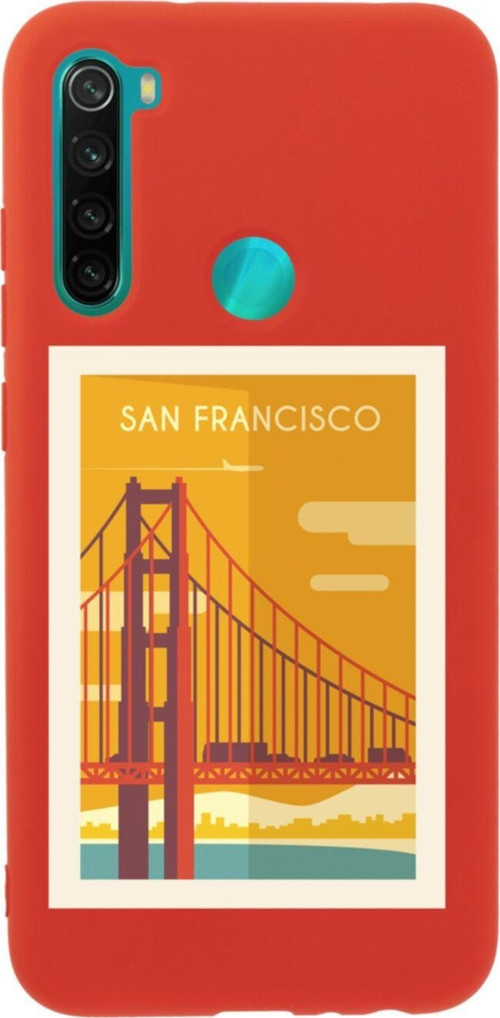 Xiaomi Redmi Note 8 San Fransisco Premium Silikonlu Lansman Kırmızı Telefon Kılıfı