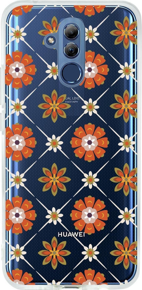 Huawei Mate 20 Lite Uyumlu Nostaljik Motifler Desenli Premium Şeffaf Silikon Kılıf