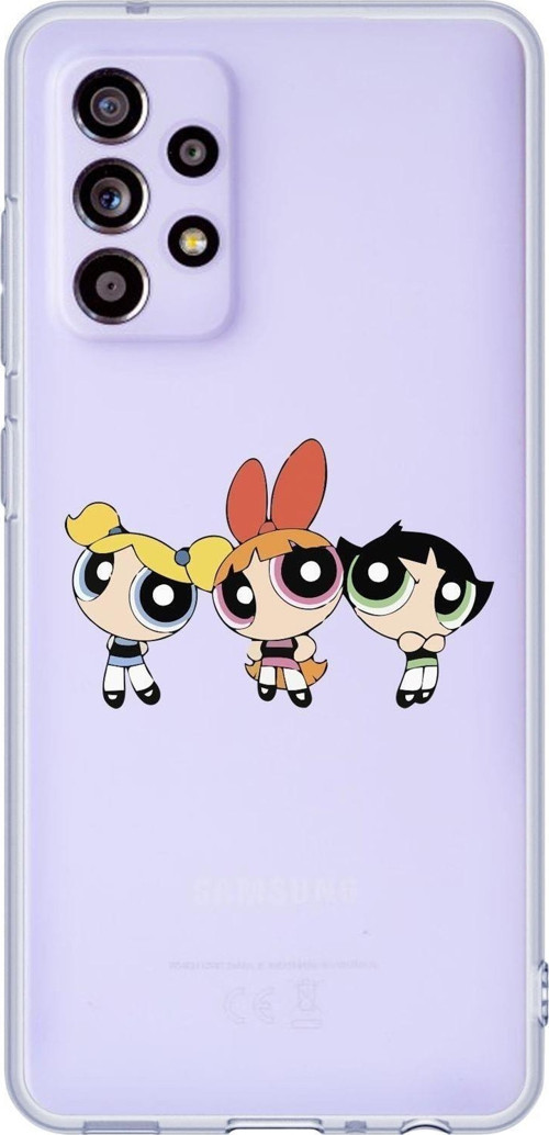 Galaxy A52 Uyumlu Powerpuff Girls Desenli Premium Şeffaf Silikonlu Telefon Kılıfı