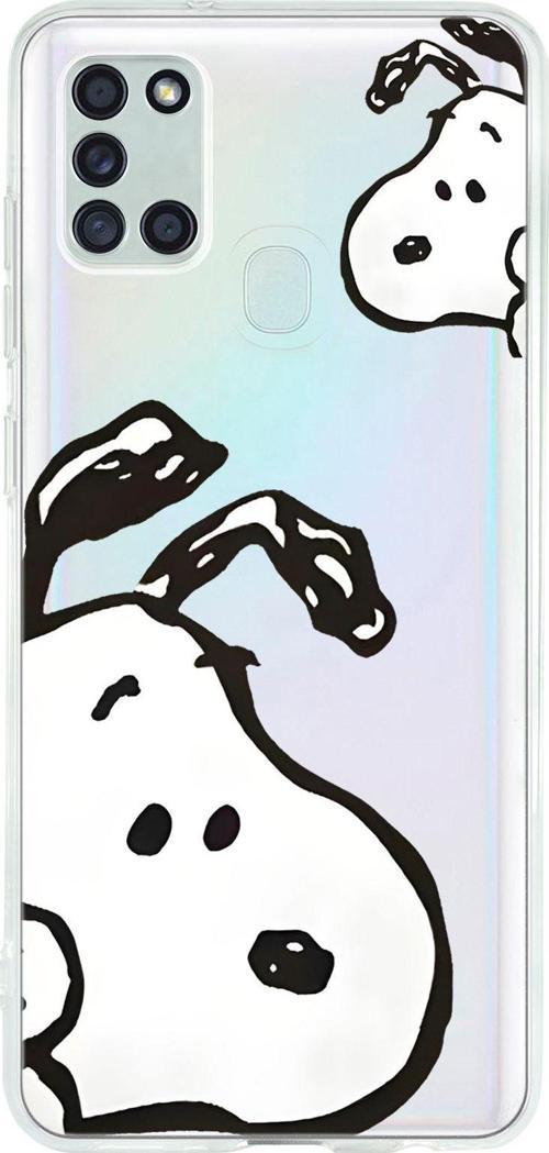 Galaxy A21S Uyumlu Cool Doggo Desenli Şeffaf Silikonlu Telefon Kılıfı