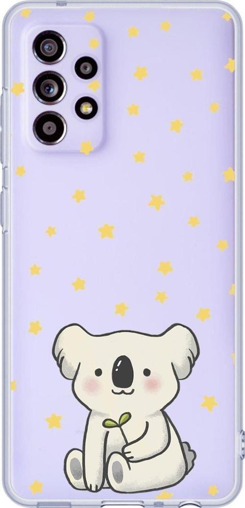 Galaxy A32 Uyumlu Koala Desenli Premium Şeffaf Silikonlu Telefon Kılıfı
