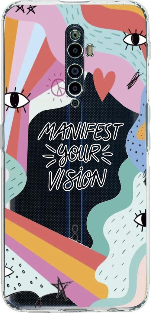 Oppo Reno 2Z Uyumlu Manifest Your Vision Premium Şeffaf Silikon Kılıf