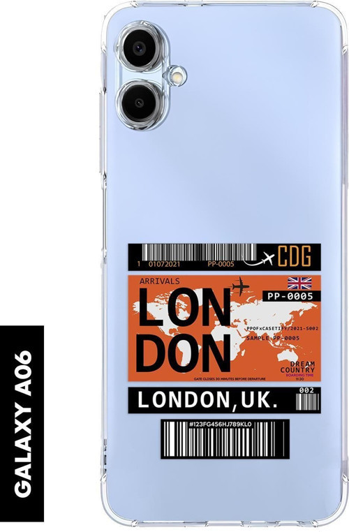 Samsung A06 Uyumlu London Yaprak Desenli Premium Silikonlu Şeffaf Telefon Kılıfı