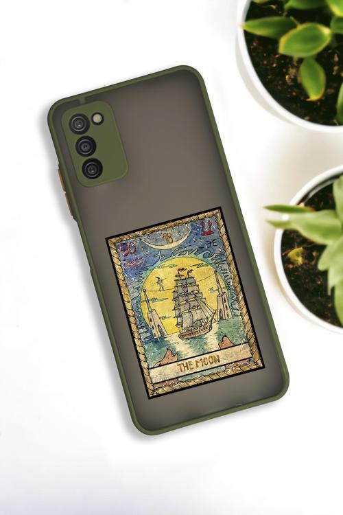 Samsung A03S Uyumlu The Moon Desenli Buzlu Şeffaf Lüx Telefon Kılıfı