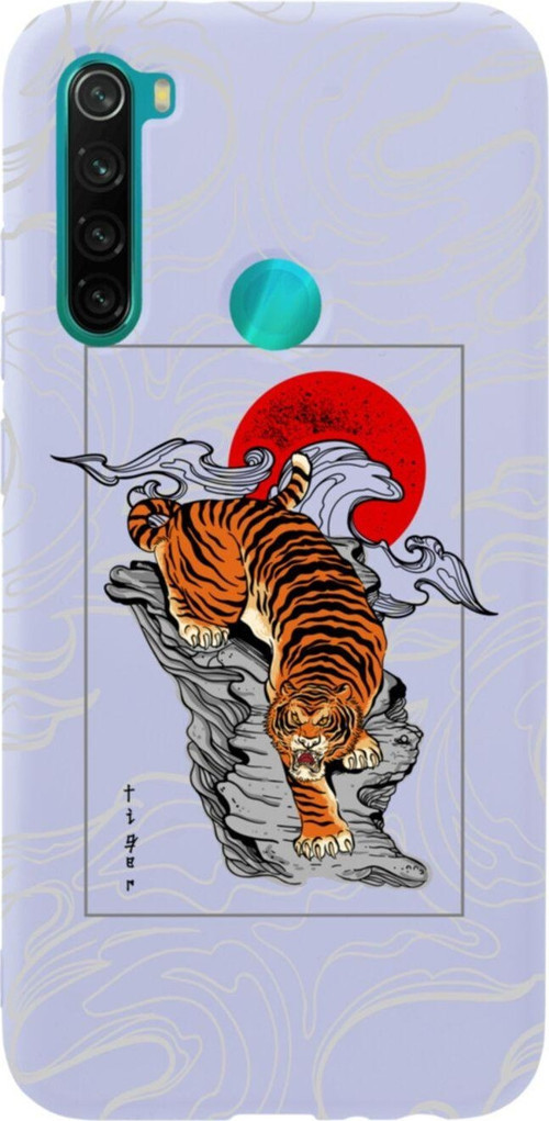 Xiaomi Redmi Note 8 Tiger Tasarımlı Premium Silikonlu Lansman Lila Telefon Kılıfı