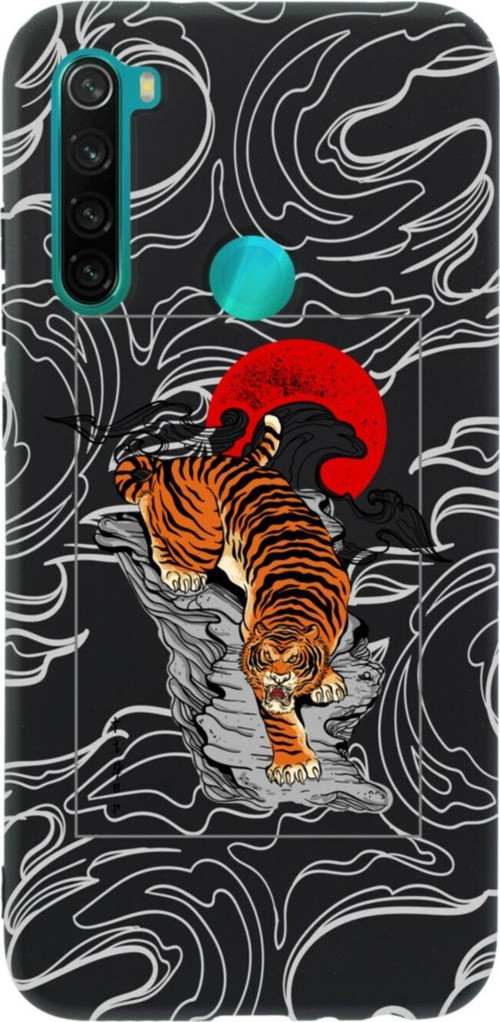 Xiaomi Redmi Note 8 Tiger Tasarımlı Premium Silikonlu Lansman Siyah Telefon Kılıfı
