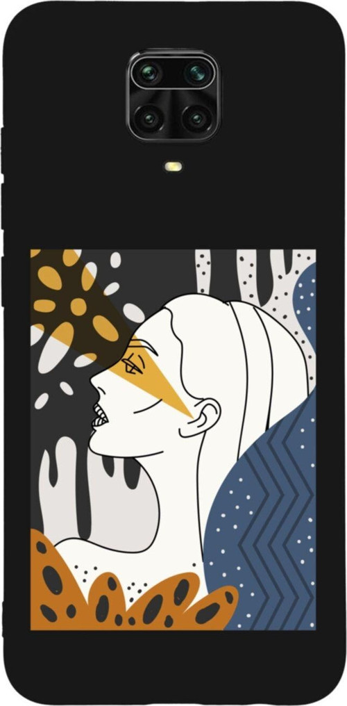 Xiaomi Redmi Note 9 Pro Face Art Poster Premium Silikonlu Lansman Siyah Telefon Kılıfı