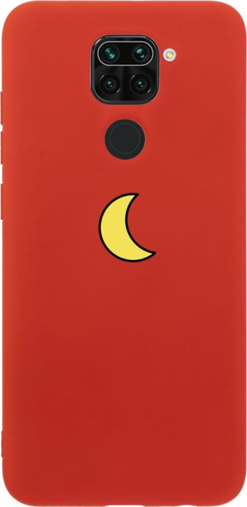 Xiaomi Redmi Note 9 Moon Slience Premium Silikonlu Lansman Kırmızı Telefon Kılıfı