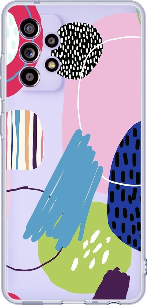 Galaxy A72 Uyumlu Art Design Desenli Premium Şeffaf Silikonlu Telefon Kılıfı