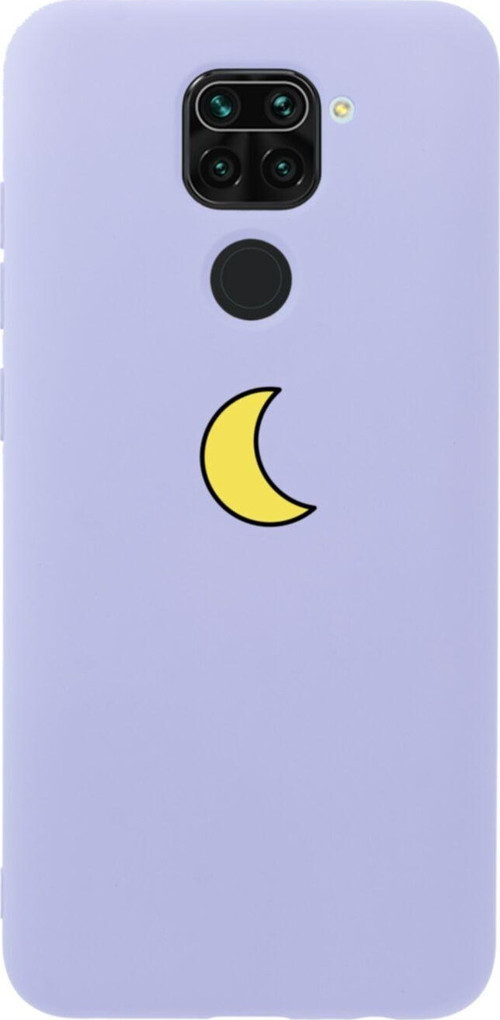 Xiaomi Redmi Note 9 Moon Slience Premium Silikonlu Lansman Lila Telefon Kılıfı