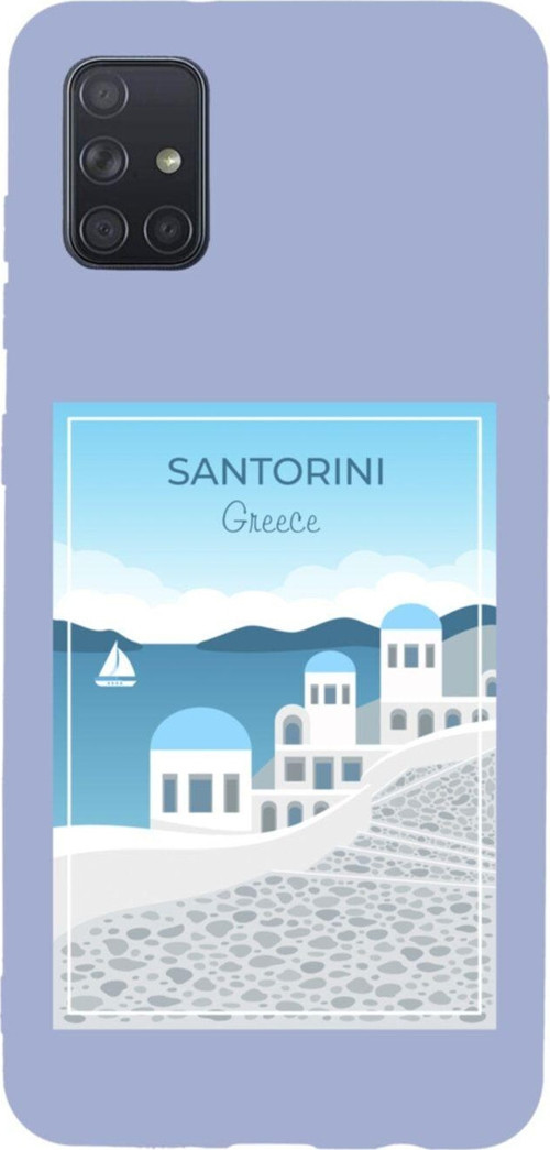 Samsung A71 Santorini Premium Silikonlu Lansman Lila Telefon Kılıfı