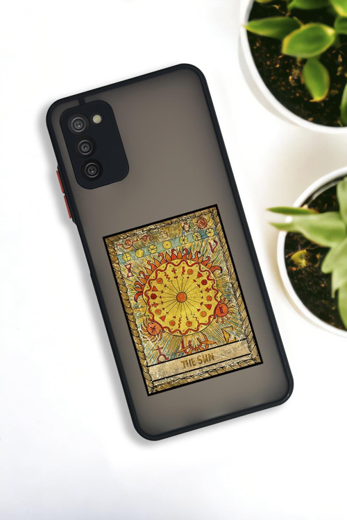 Samsung A03S Uyumlu The Sun Deer Desenli Buzlu Şeffaf Lüx Telefon Kılıfı
