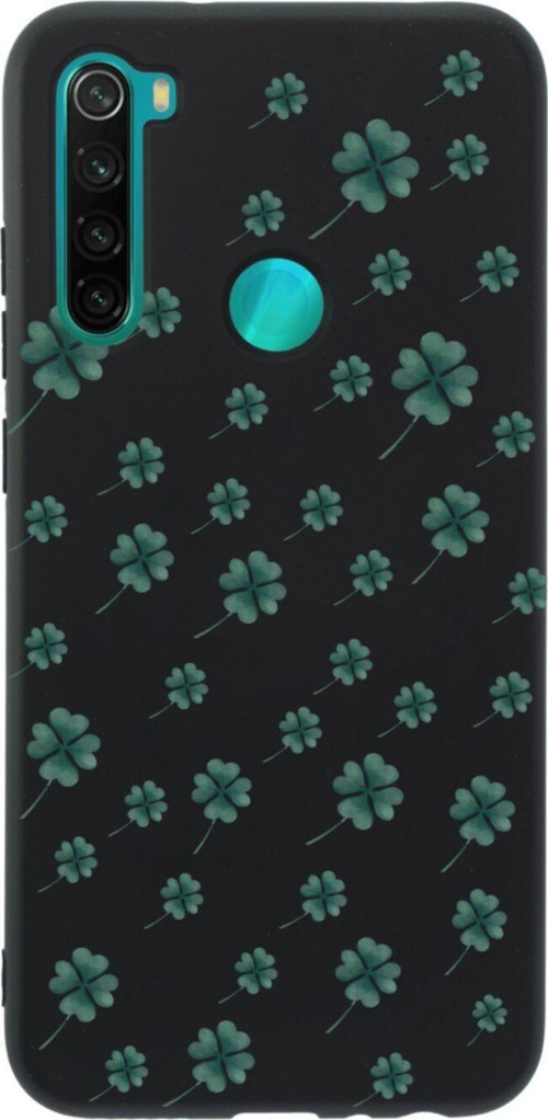 Xiaomi Redmi Note 8 Yonca Tasarımlı Premium Silikonlu Lansman Siyah Telefon Kılıfı