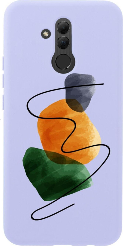 Huawei Mate 20 Lite Art 3 Premium Silikonlu Lansman Lila Telefon Kılıfı