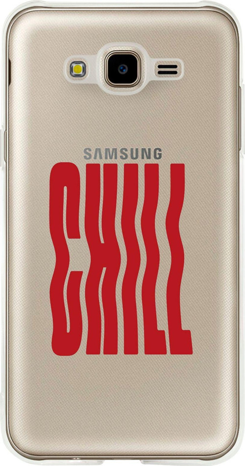 Galaxy J7 Core Uyumlu Chill Desenli Şeffaf Silikonlu Telefon Kılıfı