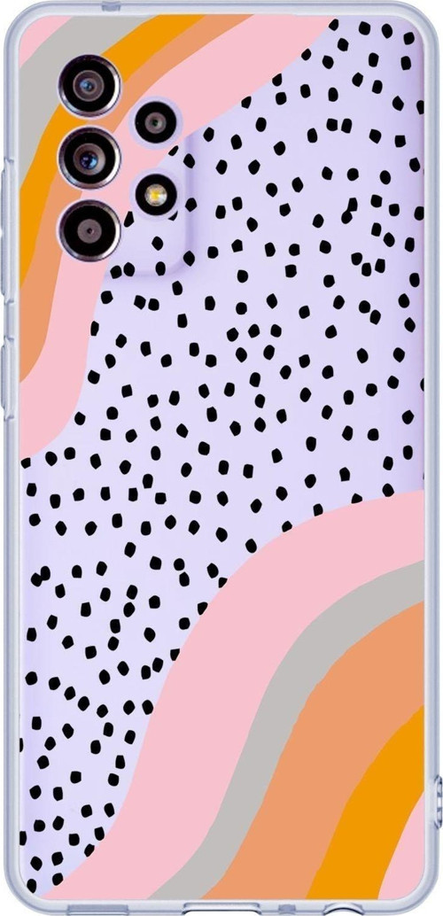 Galaxy A72 Uyumlu Çikolatalı Çilekler Desenli Premium Şeffaf Silikonlu Telefon Kılıfı