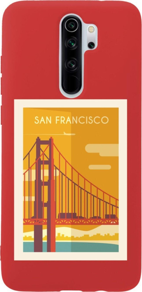 Xiaomi Redmi Note 8 Pro San Fransisco Premium Silikonlu Lansman Kırmızı Telefon Kılıfı