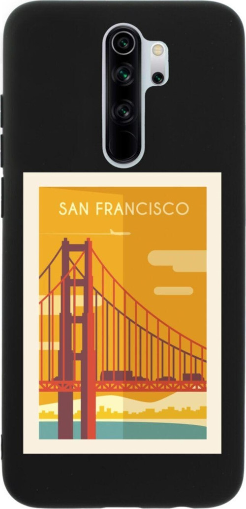 Xiaomi Redmi Note 8 Pro San Fransisco Premium Silikonlu Lansman Siyah Telefon Kılıfı