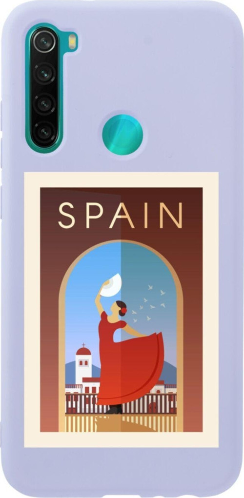Xiaomi Redmi Note 8 Spain Premium Silikonlu Lansman Lila Telefon Kılıfı