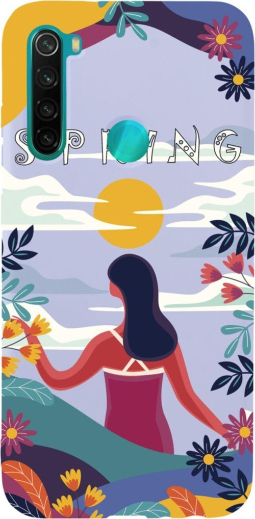 Xiaomi Redmi Note 8 Spring Tasarımlı Premium Silikonlu Lansman Lila Telefon Kılıfı