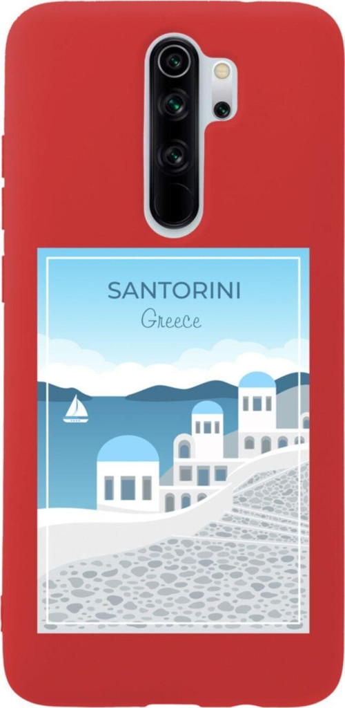 Xiaomi Redmi Note 8 Pro Santorini Premium Silikonlu Lansman Kırmızı Telefon Kılıfı