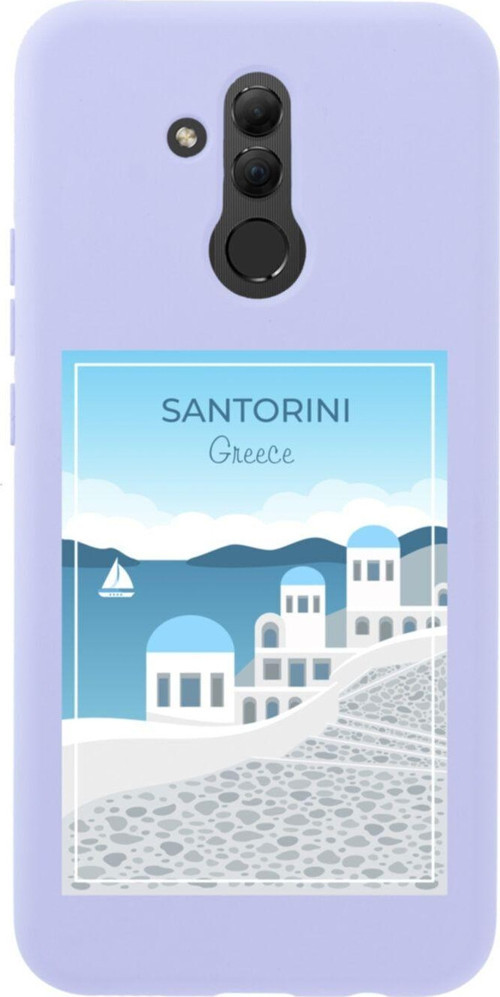 Huawei Mate 20 Lite Santorini Premium Silikonlu Lansman Lila Telefon Kılıfı