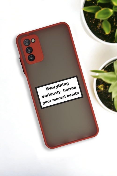 Samsung A03S Uyumlu Everything Desenli Buzlu Şeffaf Lüx Telefon Kılıfı