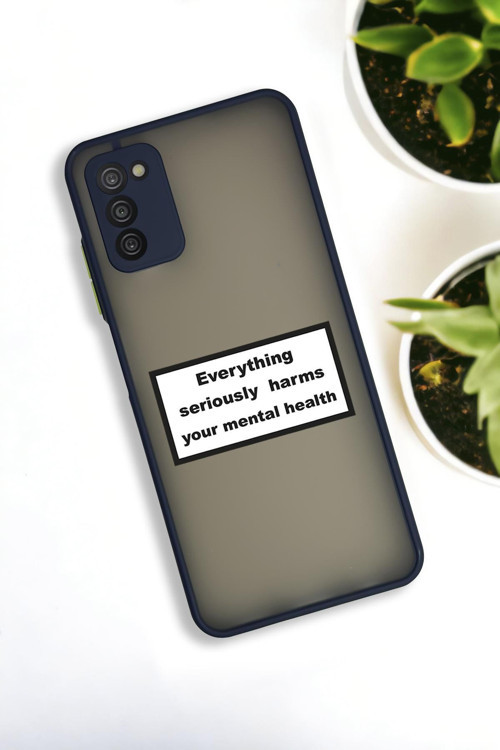 Samsung A03S Uyumlu Everything Desenli Buzlu Şeffaf Lüx Telefon Kılıfı