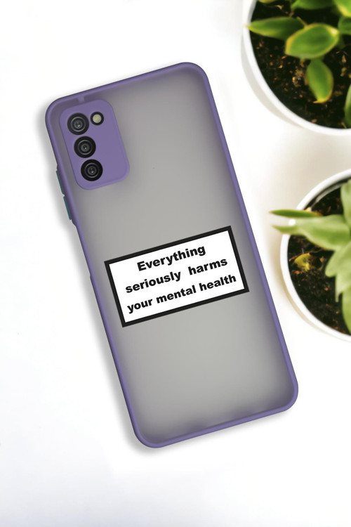 Samsung A03S Uyumlu Everything Desenli Buzlu Şeffaf Lüx Telefon Kılıfı